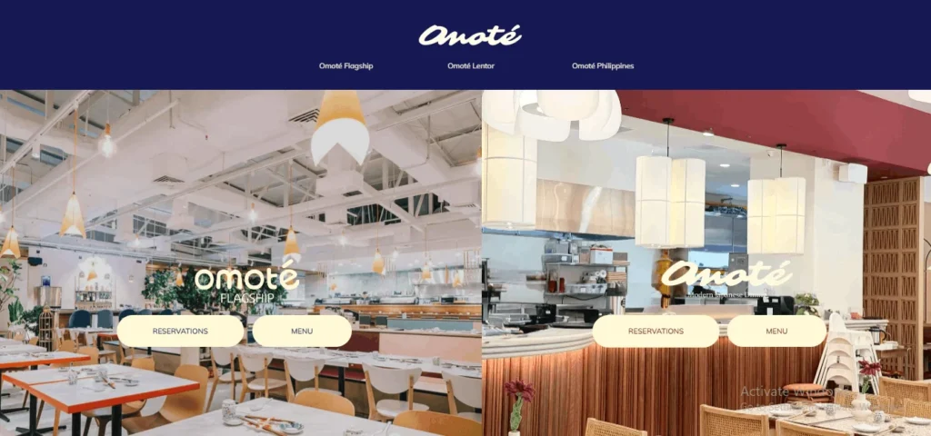 Omoté Japanese restaurant, a top pick for Upper Thomson eats, showing its stylish flagship interior and reservation options
